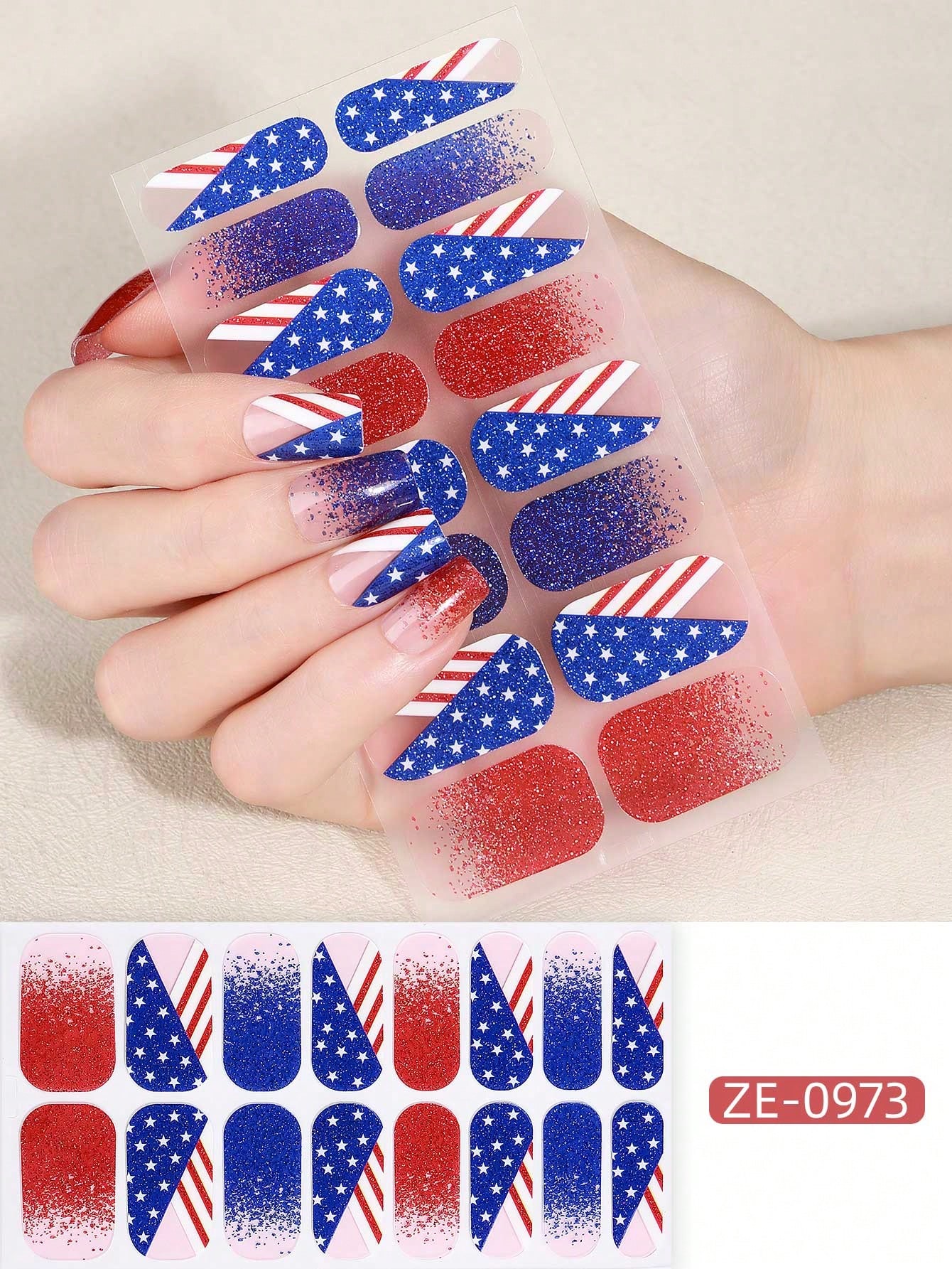 Nail Art Ombre Pink - Coral Pink Nail Stickers, Waterproof Nail