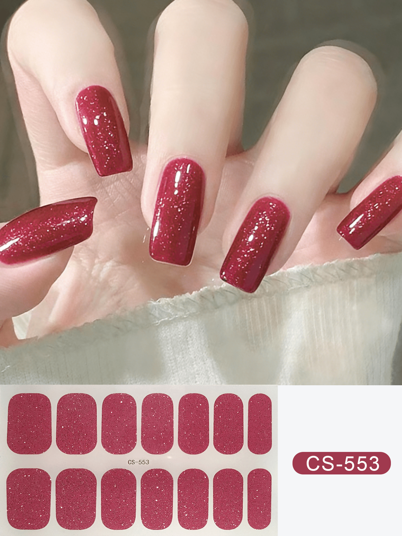 Nail Art Ombre Pink - Coral Pink Nail Stickers, Waterproof Nail