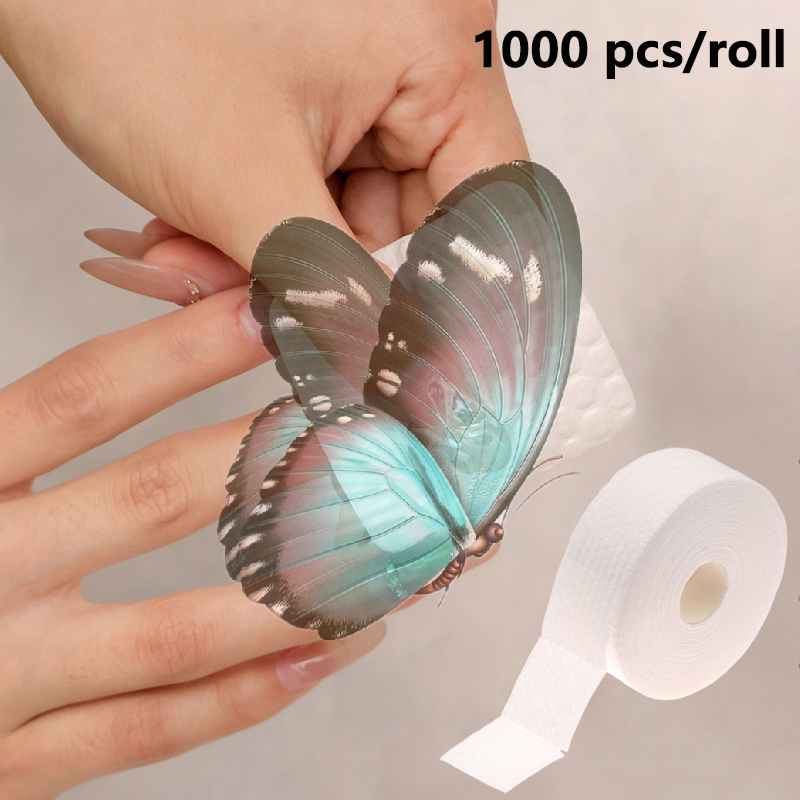 Nail Art Gel Polish - 1000Pcs/Roll Thin Nail Remover Cotton Disposable