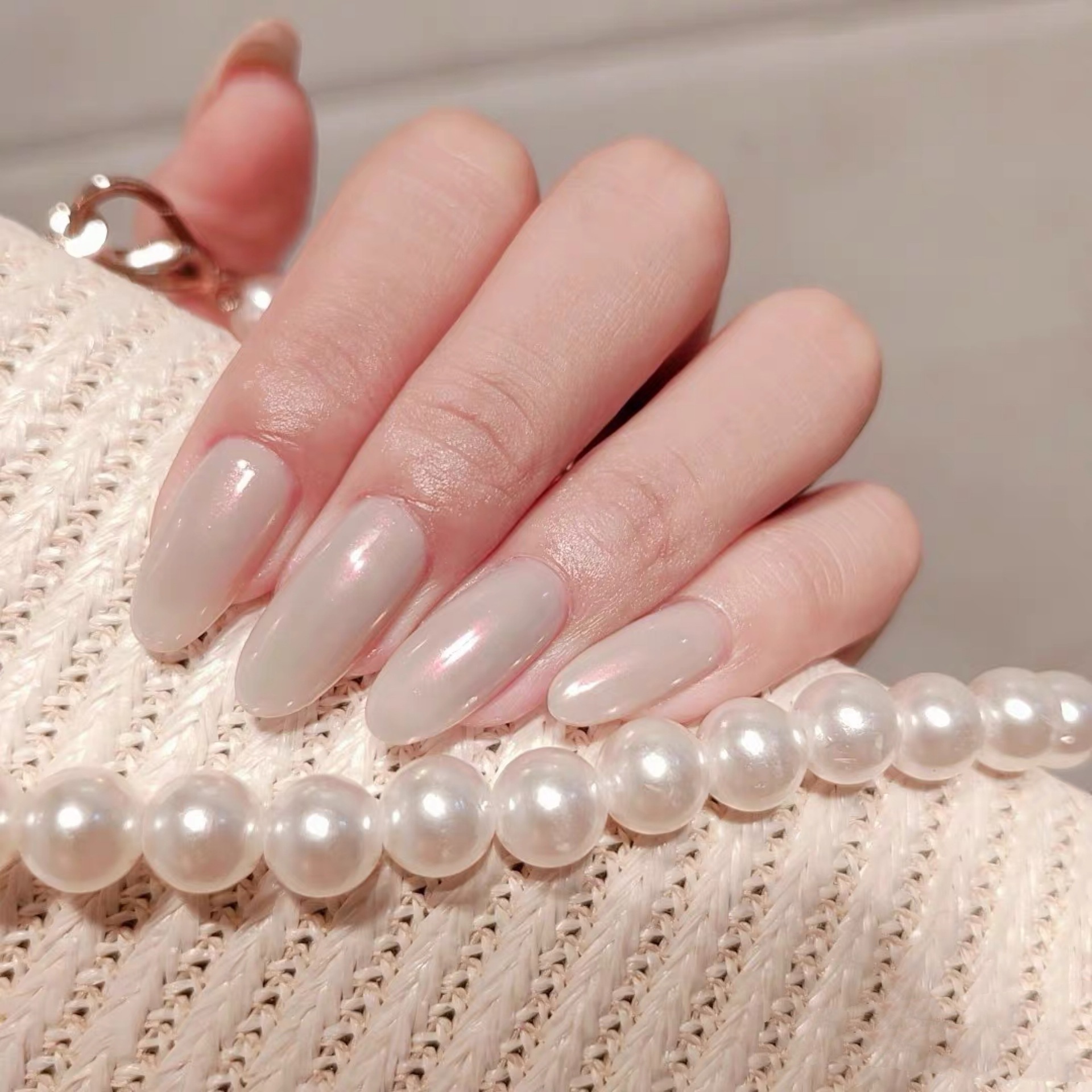 Nail Art Ombre Pink - 24pcs Gradient Pink White Press on