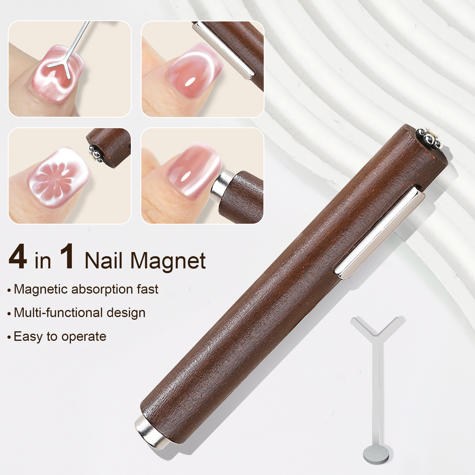 Nail Art Love - 2pcs 3-In-1 Multifunctional Magnets With Love