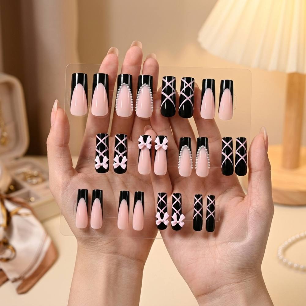1Box Black Pink Ombre French P – Nail Art Ombre Pink Bewertung und Preis