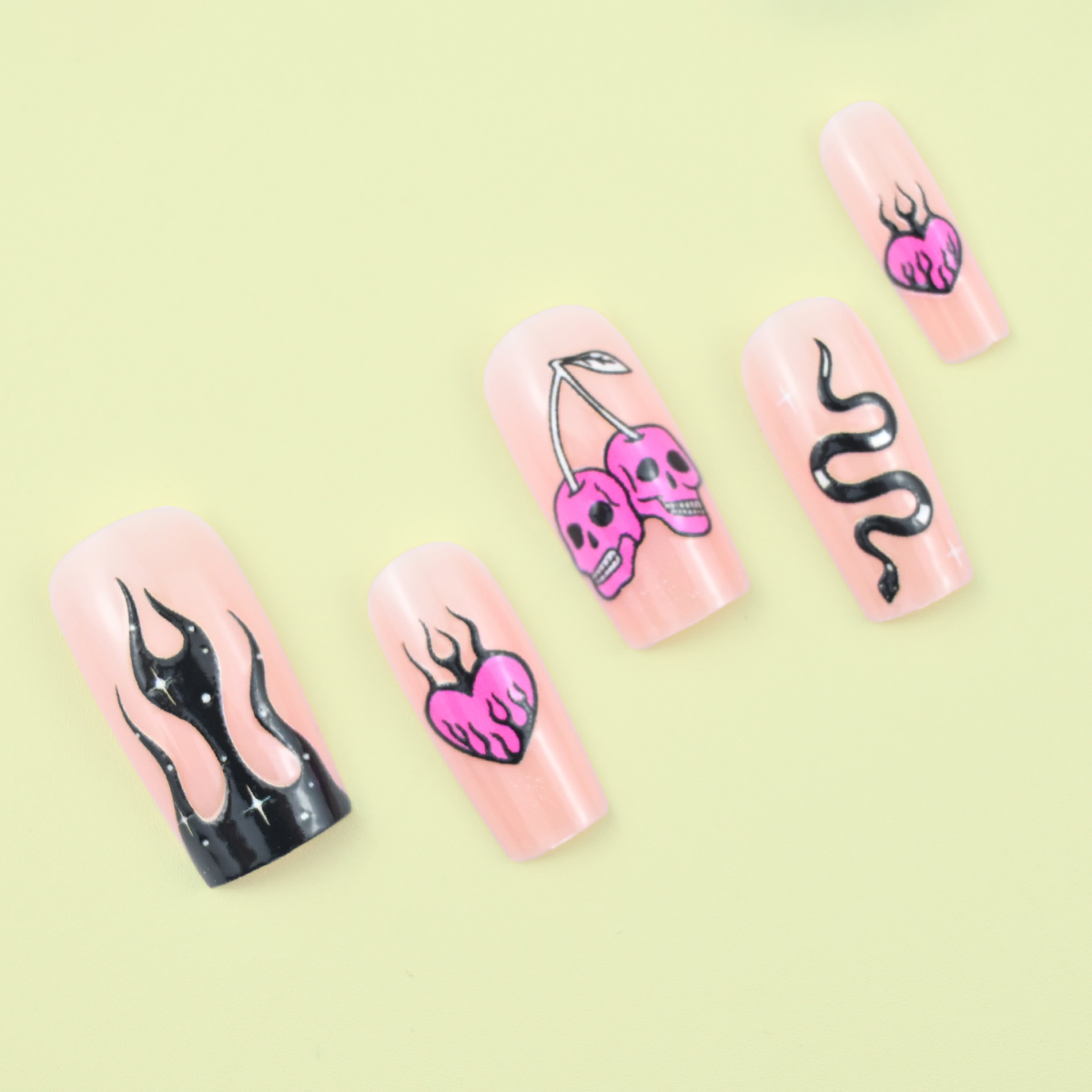 24pcs Medium length Square Nai – Nail Art Love Bewertung und Preis