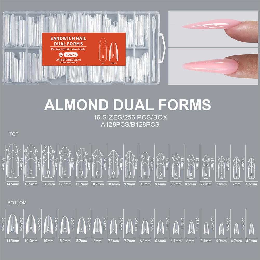 256Pcs Sandwich Nail Dual Exte – Nail Extension Form Bewertung und Preis