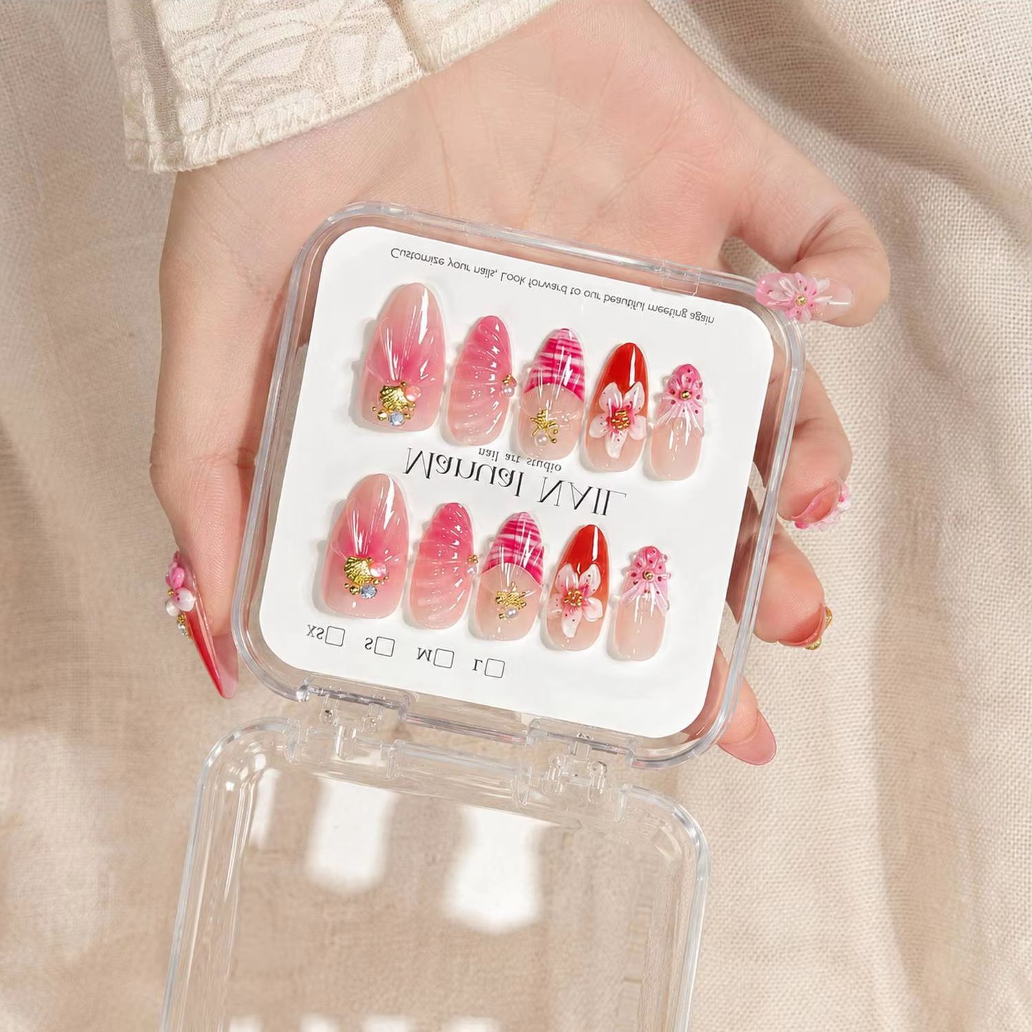 1Box Pearl Accents Pink Ombre  – Nail Art Ombre Pink Bewertung und Preis
