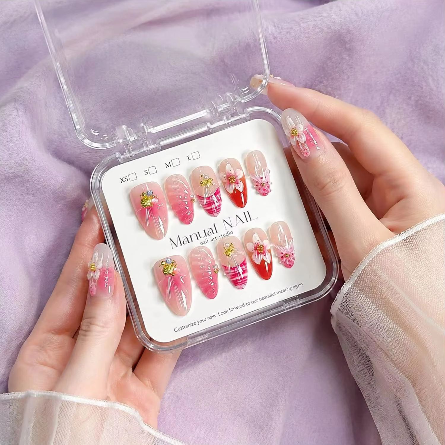 1Box Pearl Accents Pink Ombre  – Nail Art Ombre Pink Bewertung und Preis