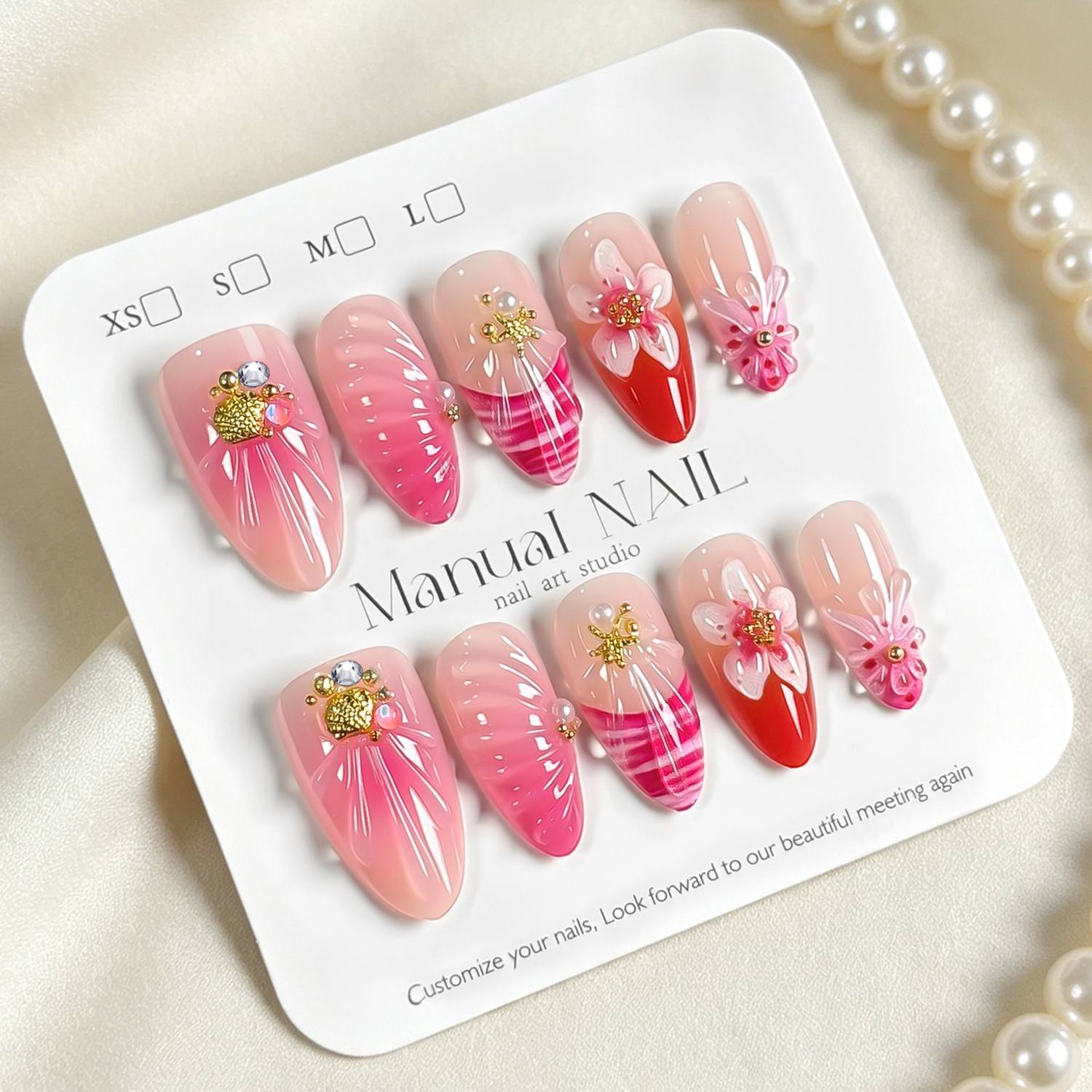 1Box Pearl Accents Pink Ombre  – Nail Art Ombre Pink Bewertung und Preis
