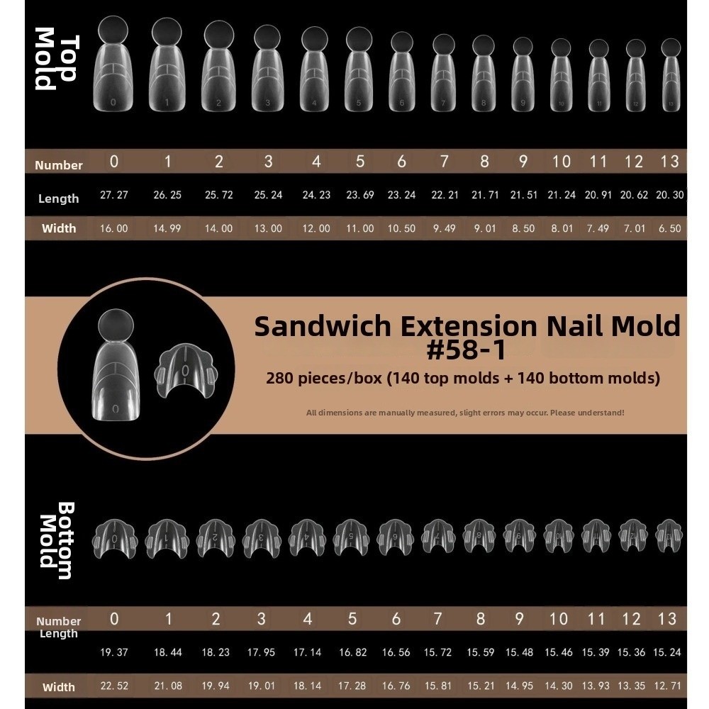 280pcs 14 Sizes Sandwich Dual  – Nail Extension Form Bewertung und Preis