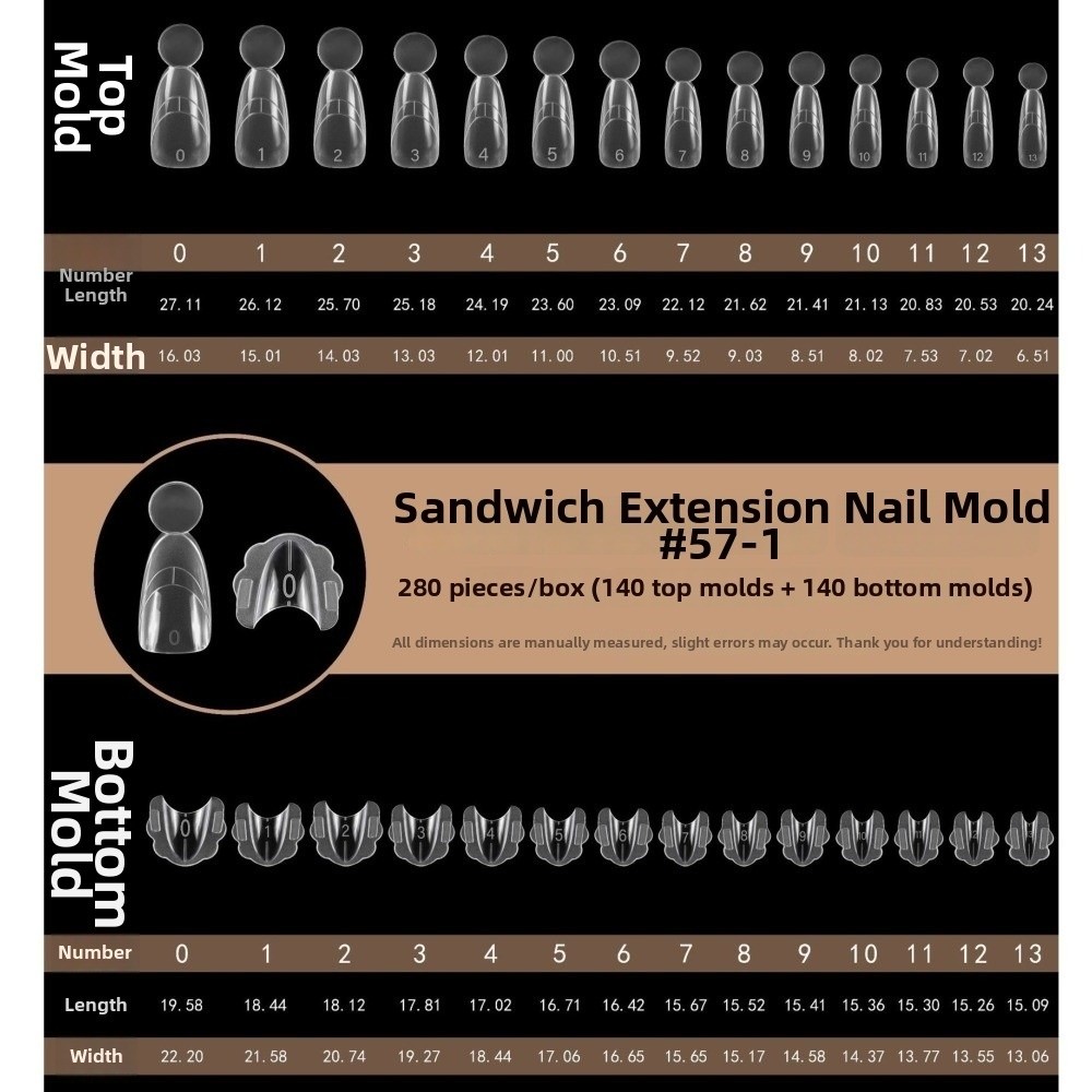 280pcs 14 Sizes Sandwich Dual  – Nail Extension Form Bewertung und Preis
