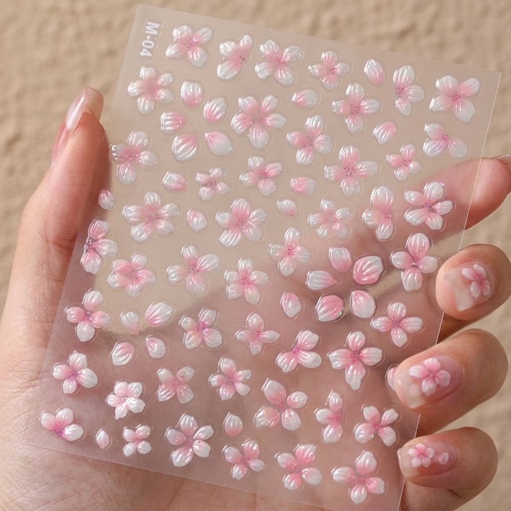 1Pc 3D Cherry Blossom Ombre Na – Nail Art Ombre Pink Bewertung und Preis