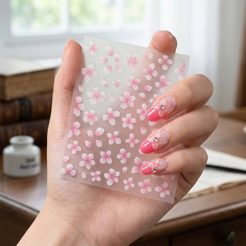 1Pc 3D Cherry Blossom Ombre Na – Nail Art Ombre Pink Bewertung und Preis