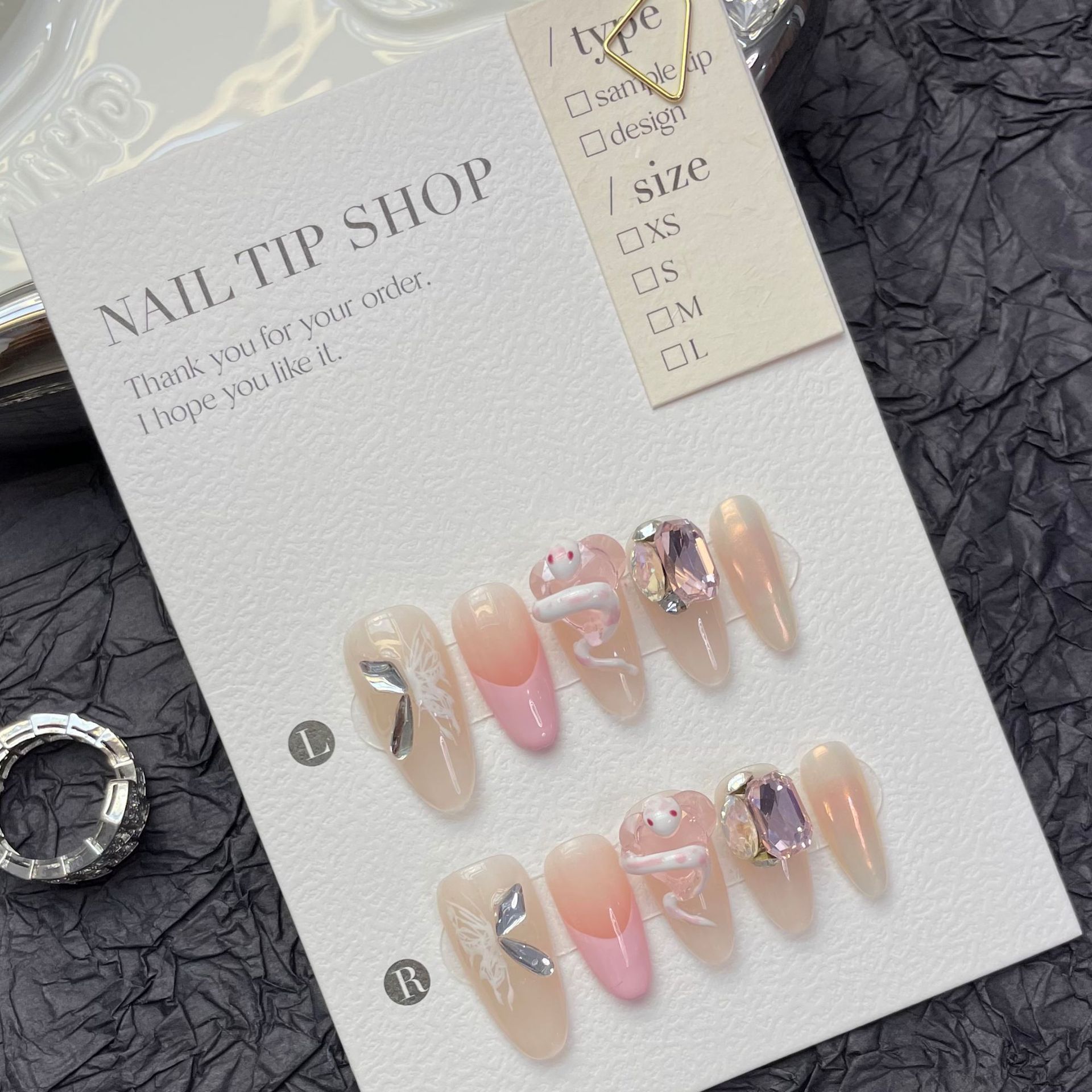 10pcs Long 3D Pink Snake Oval  – Nail Art Love Bewertung und Preis