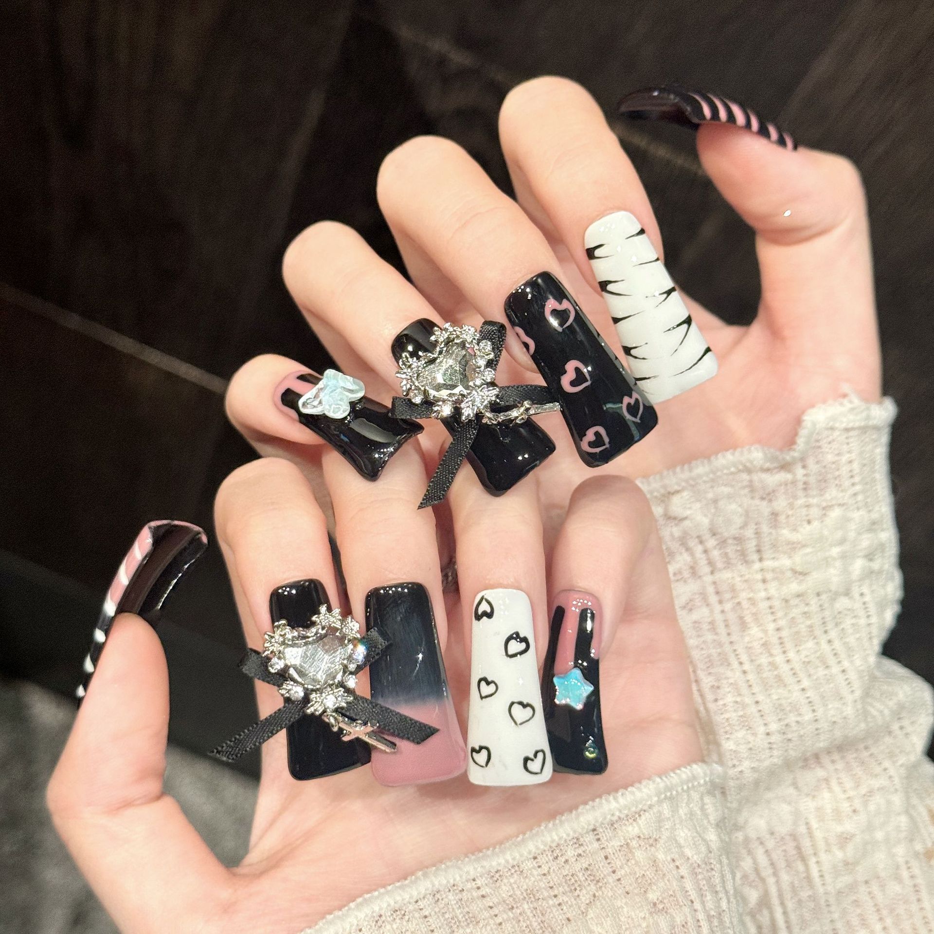 10pcs Pure Hand Pressed Long D – Nail Art Love Bewertung und Preis