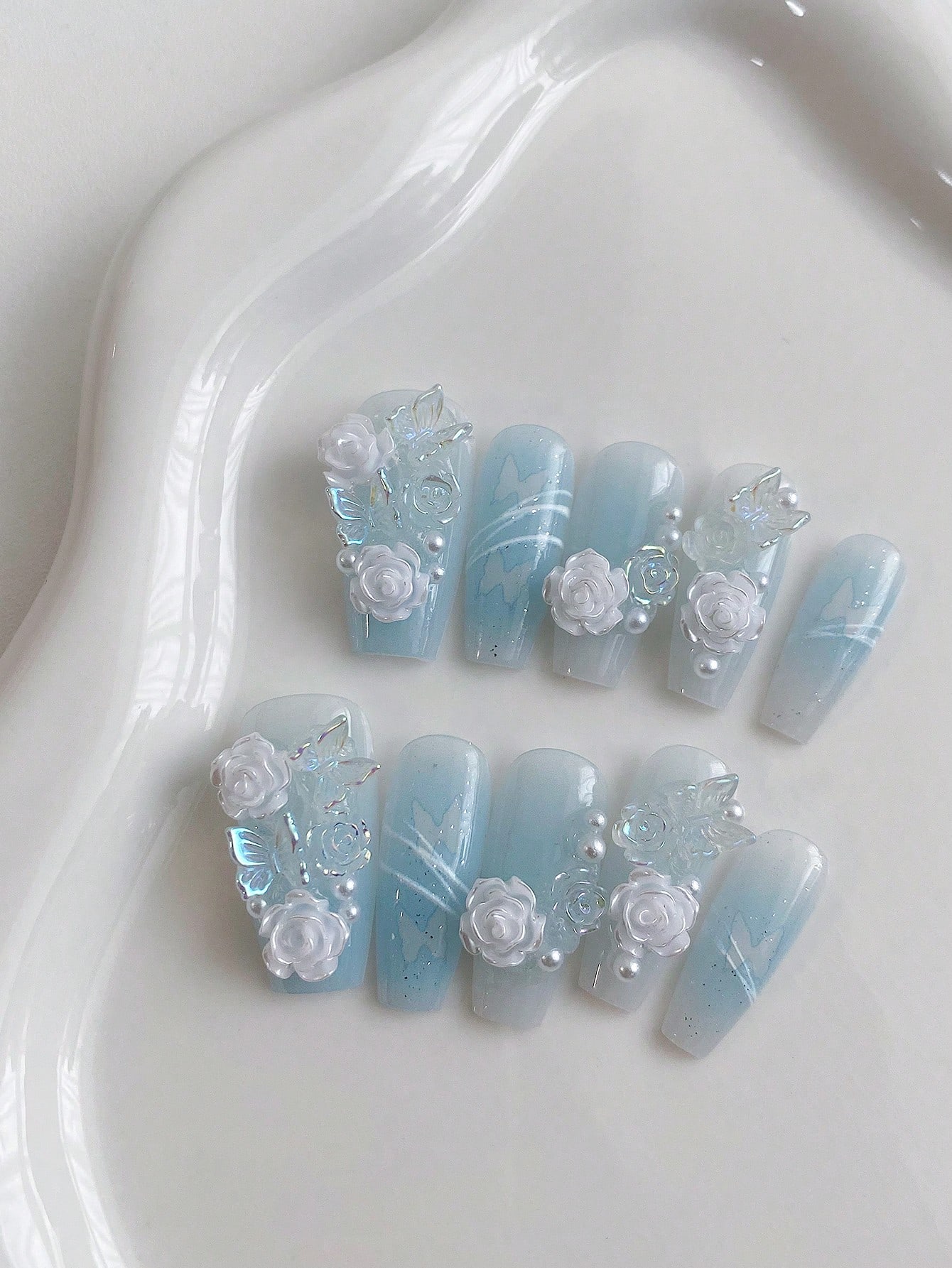 10pcs Long Fake Nails, Suitabl – Nail Art Ombre Pink Bewertung und Preis