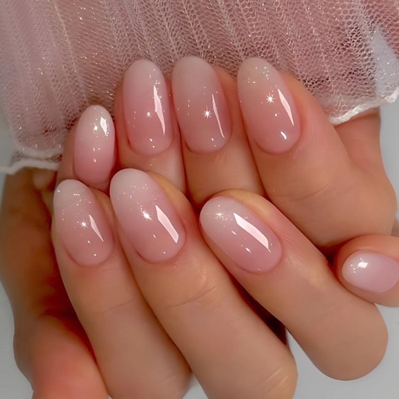 24Pcs Oval Short Pink Press on – Nail Art Ombre Pink Bewertung und Preis