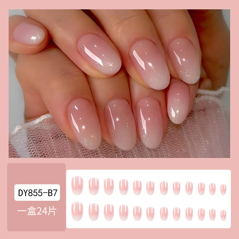 24Pcs Oval Short Pink Press on – Nail Art Ombre Pink Bewertung und Preis