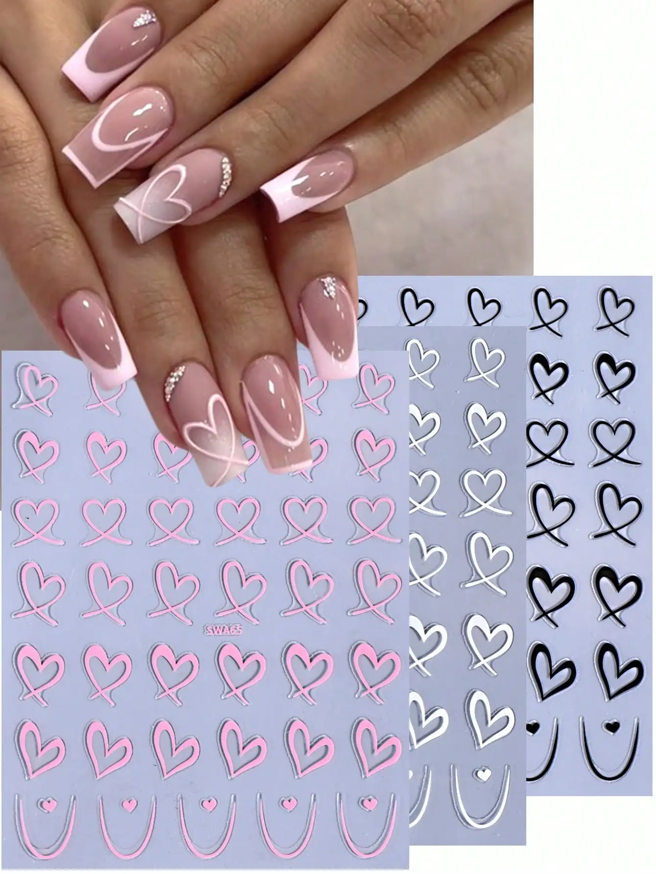 2pcs 3D Pink Lotus Flower Nail – Nail Art Ombre Pink Bewertung und Preis