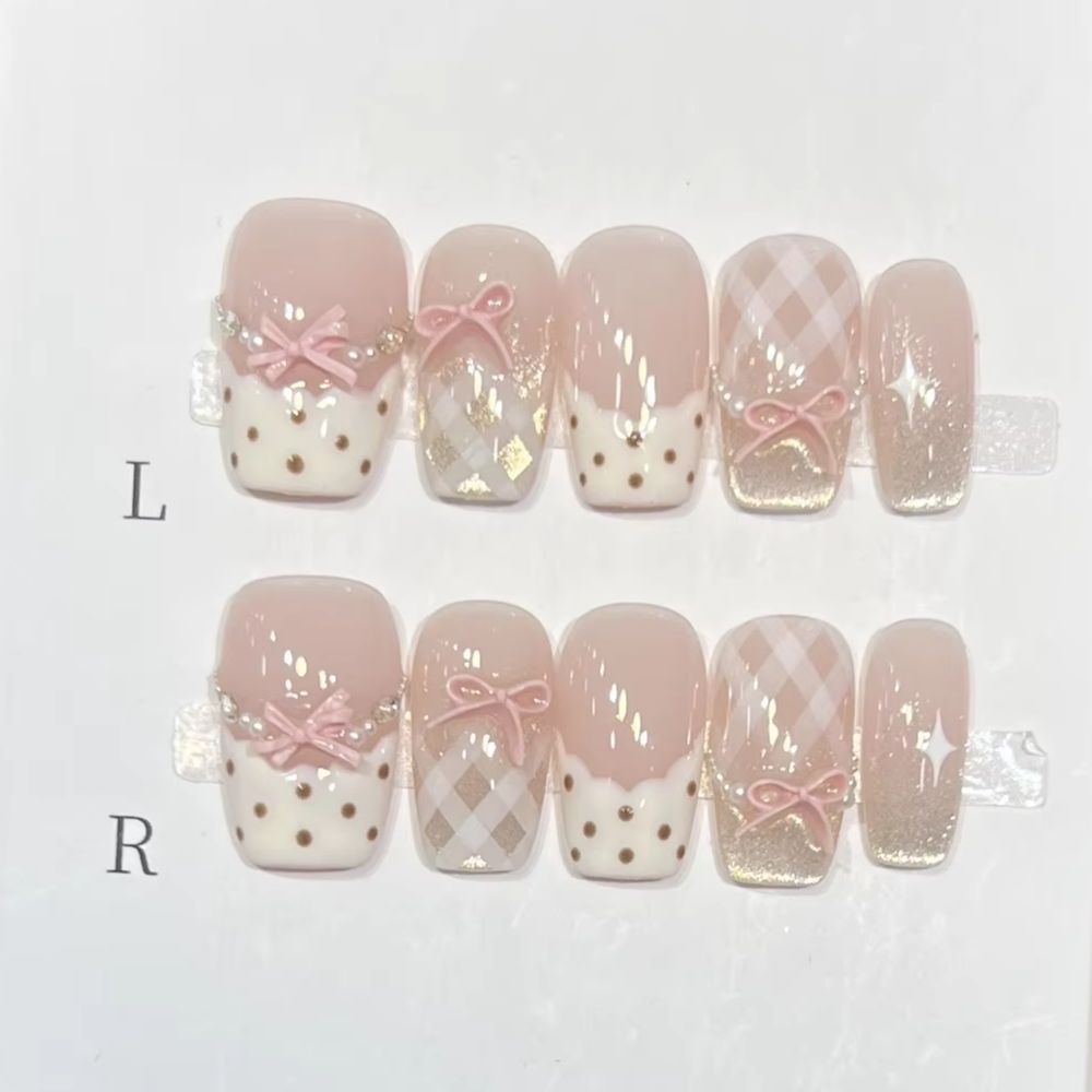 10Pcs Sweet Mid-length Ballet  – Nail Art Love Bewertung und Preis