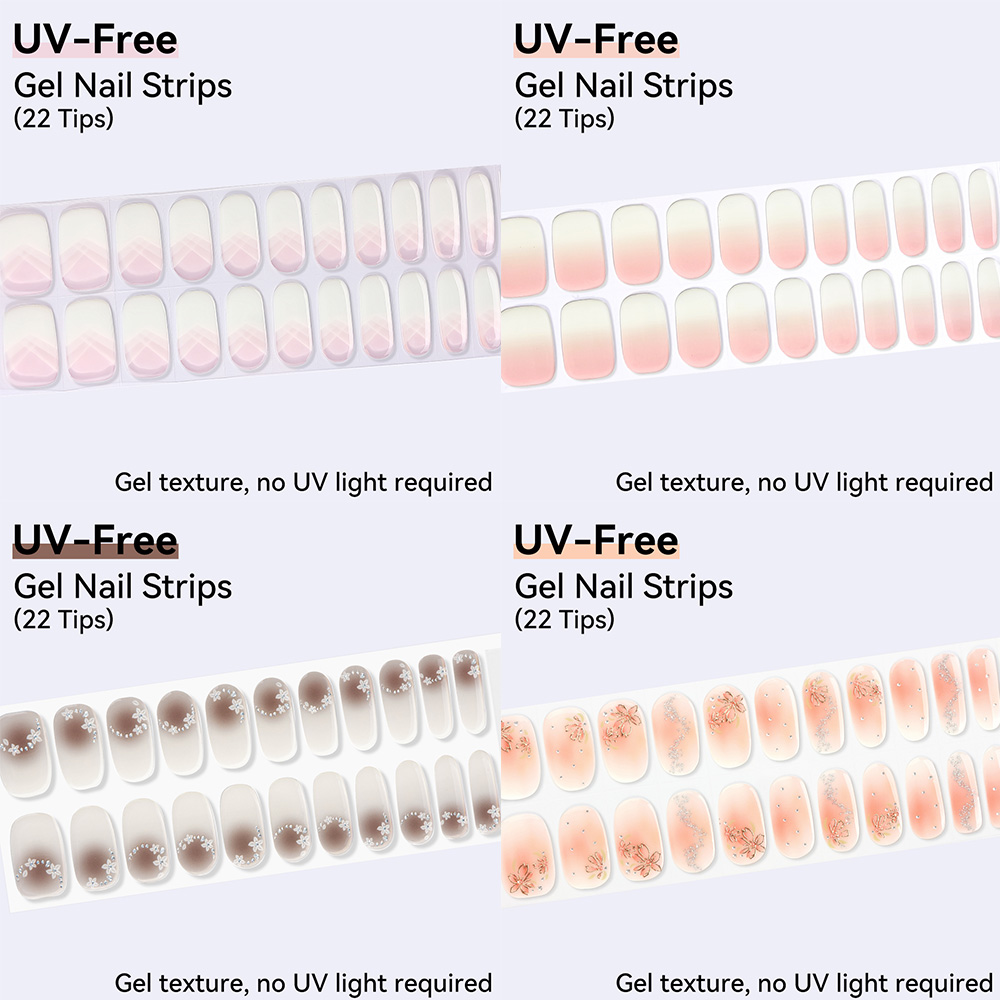 UV FREE Gel Nail Strips 22 Tip – Nail Art Ombre Pink Bewertung und Preis