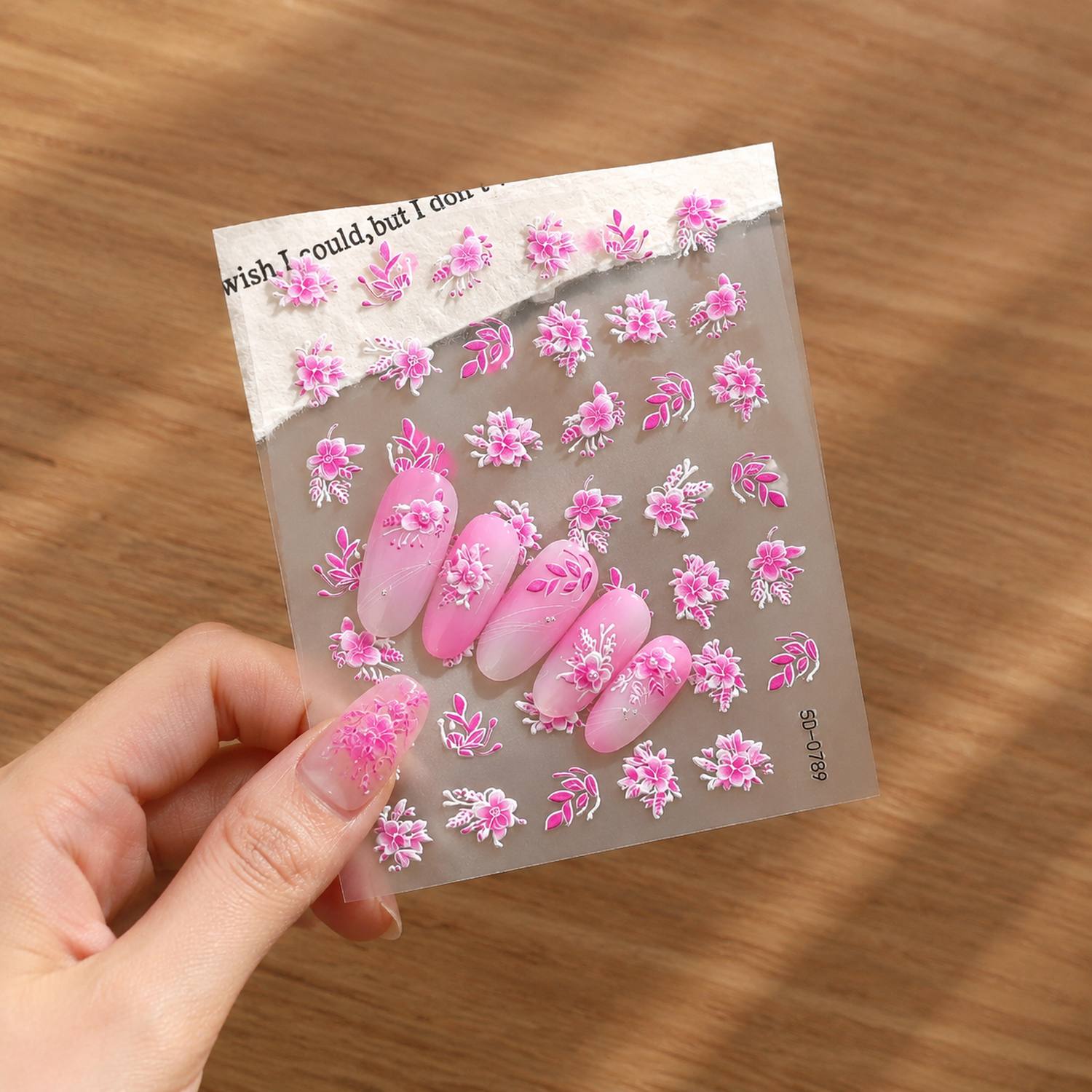 1Pc 3D Raised Blossom And Foli – Nail Art Ombre Pink Bewertung und Preis