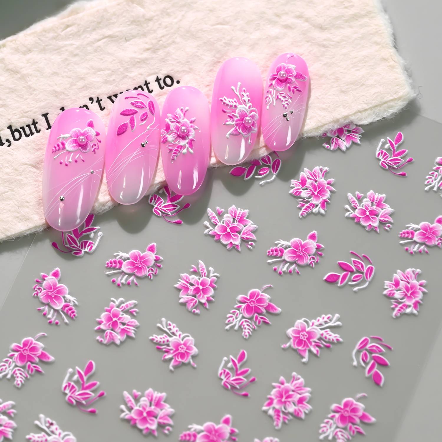1Pc 3D Raised Blossom And Foli – Nail Art Ombre Pink Bewertung und Preis
