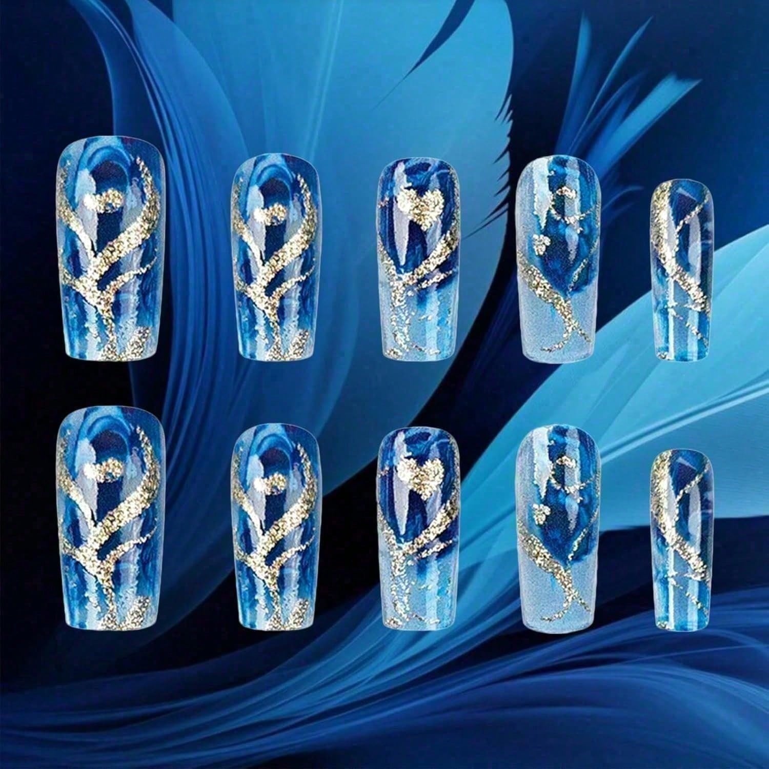 Gold Curve Sea Wave Press On N – Nail Art Love Bewertung und Preis