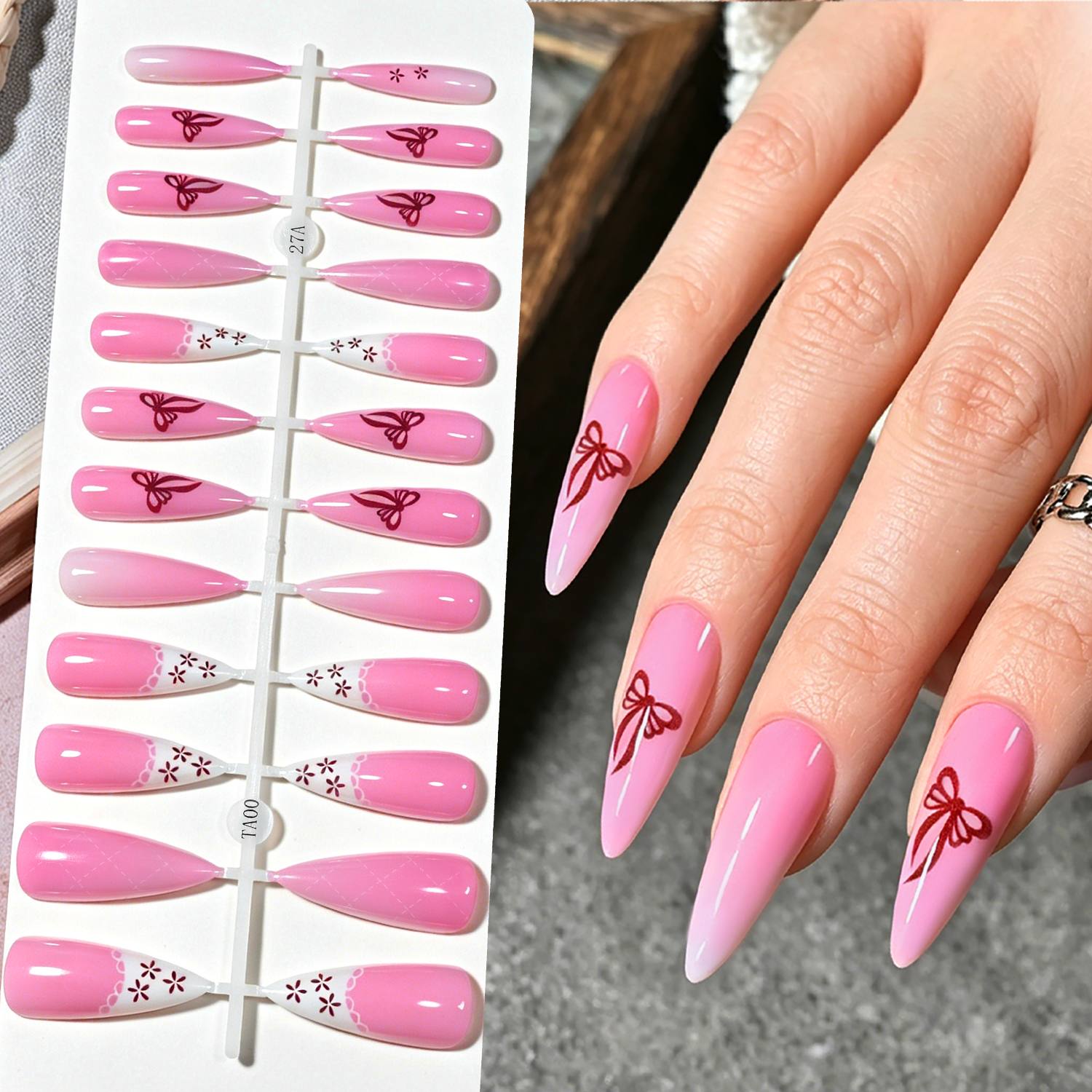 1Bag Frosted Ombre 3D Art Pres – Nail Art Ombre Pink Bewertung und Preis