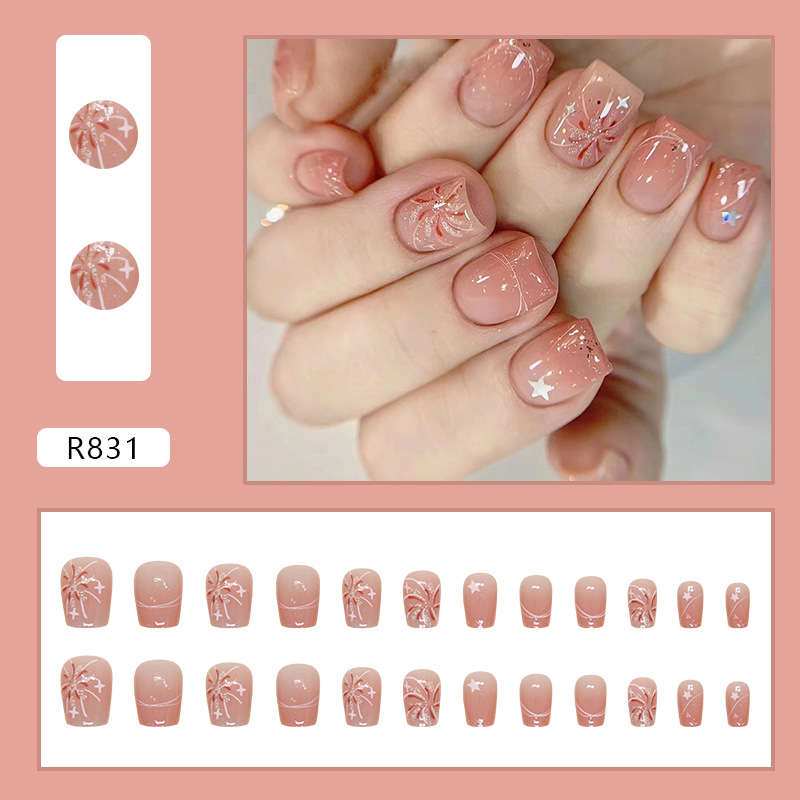 Short Pink Press on Nails Simp – Nail Art Ombre Pink Bewertung und Preis