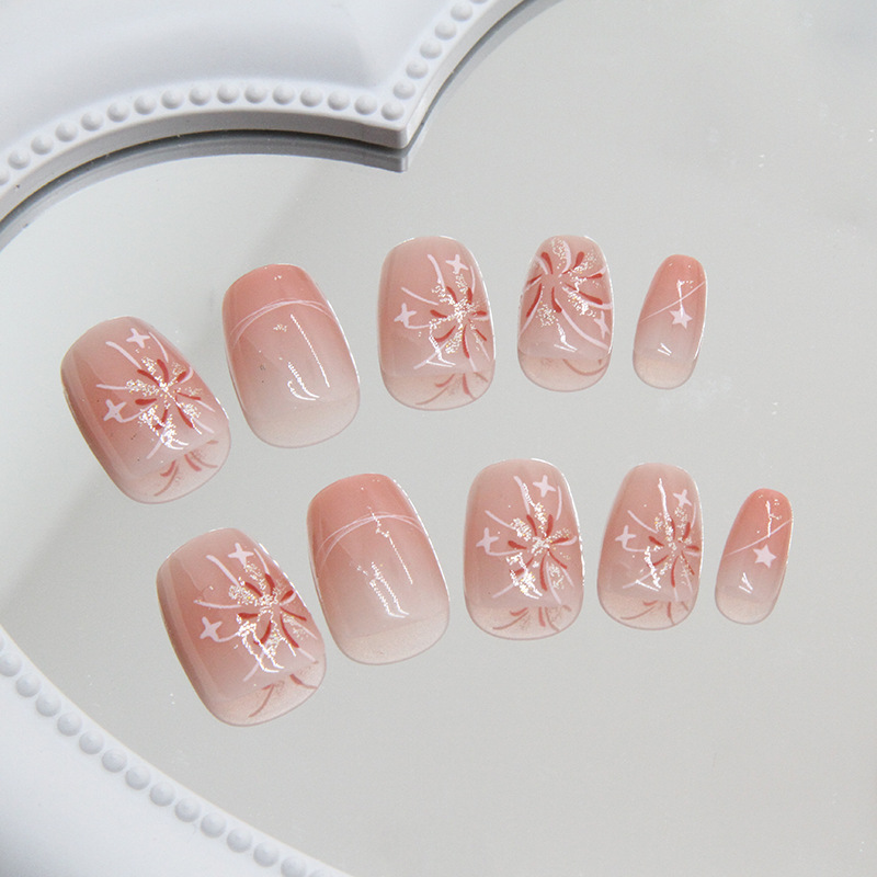 Short Pink Press on Nails Simp – Nail Art Ombre Pink Bewertung und Preis