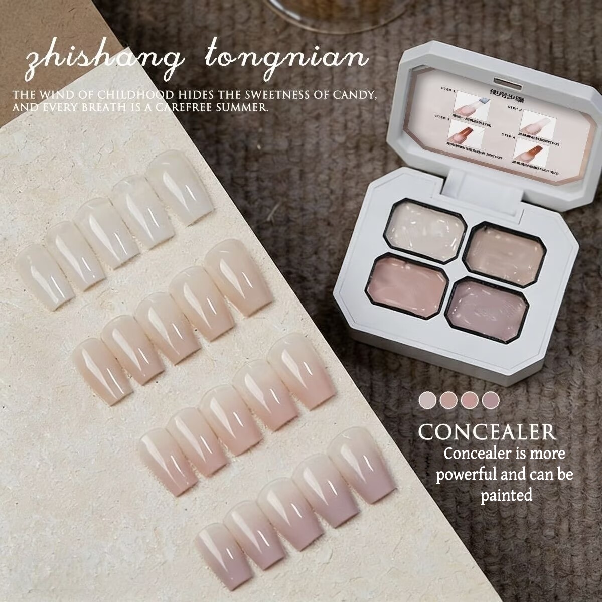 4 Colors Gradient pink ，nude P – Nail Art Gel Polish Bewertung und Preis