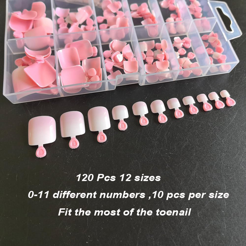 120pcs Ombre Pink White Toe Na – Nail Art Ombre Pink Bewertung und Preis